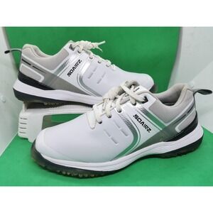 Sqairz Speed Mens's Size 8 White Gray Golf Shoes Athletic Soft Spikes